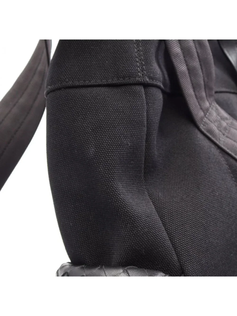 Bottega Veneta Backpack Intrecciato Black Gray White Canvas Leather